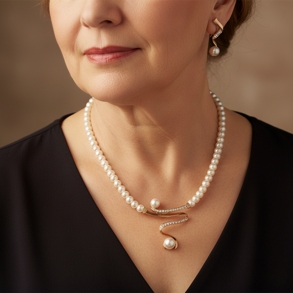 Beautiful Pearl Set with Unique Style