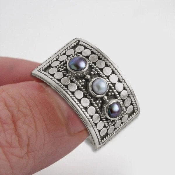 Delicate Artisan Pearl Ring