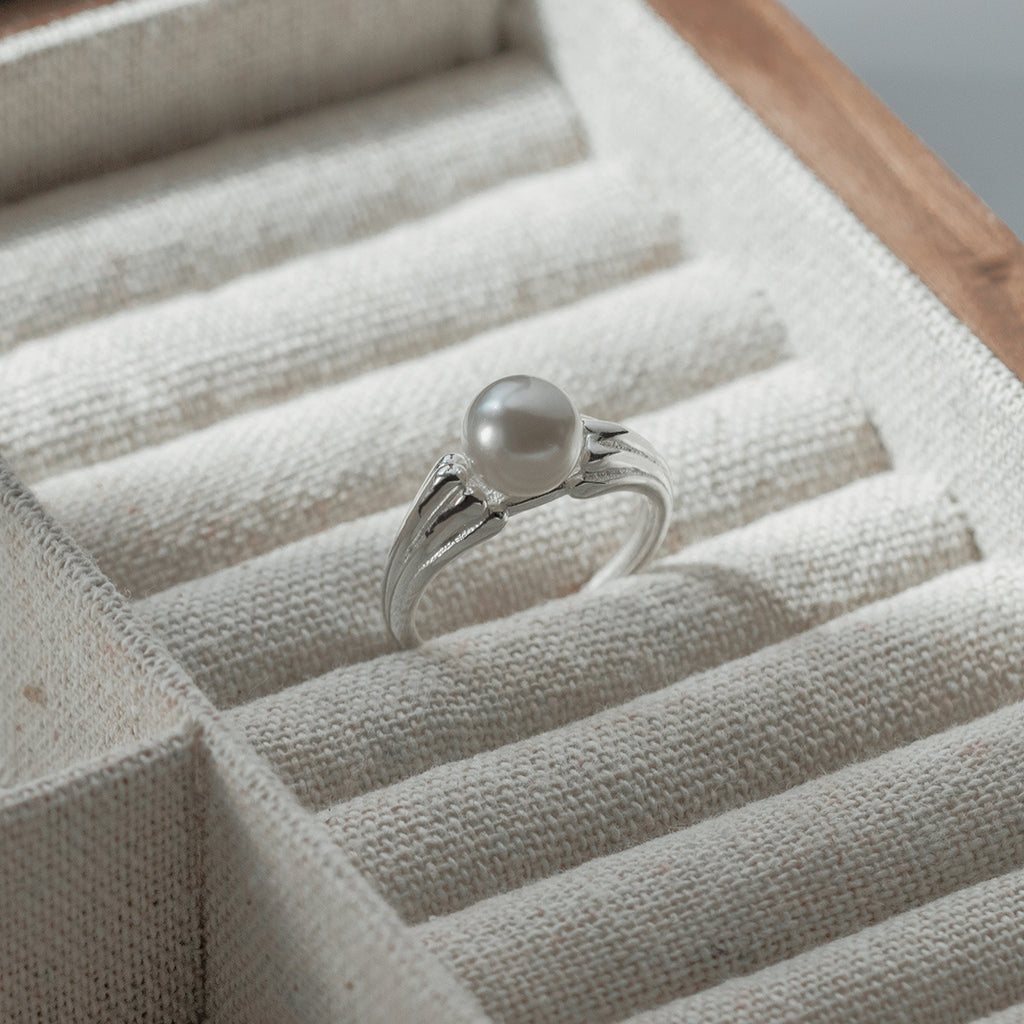Delicate Artisan Pearl Ring