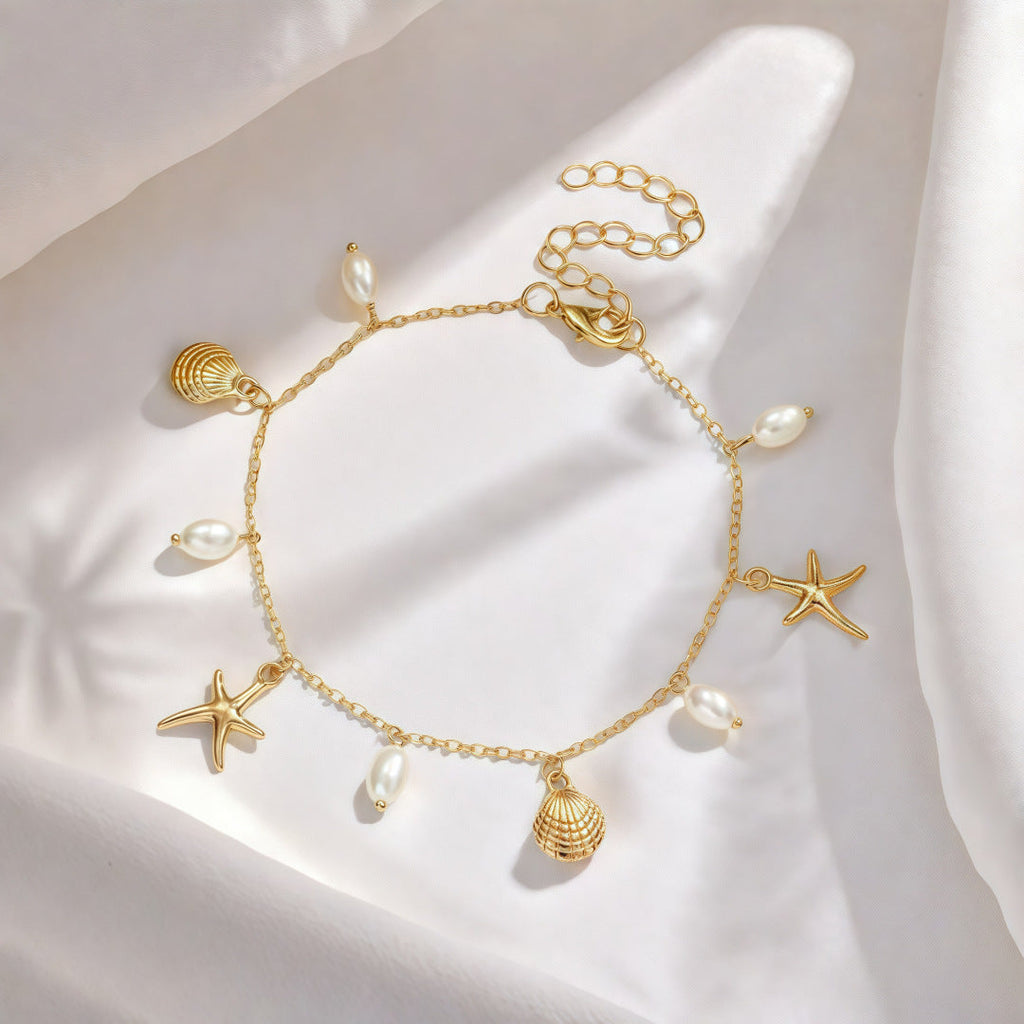 A Beautiful Pearl Anklet with Unique Style