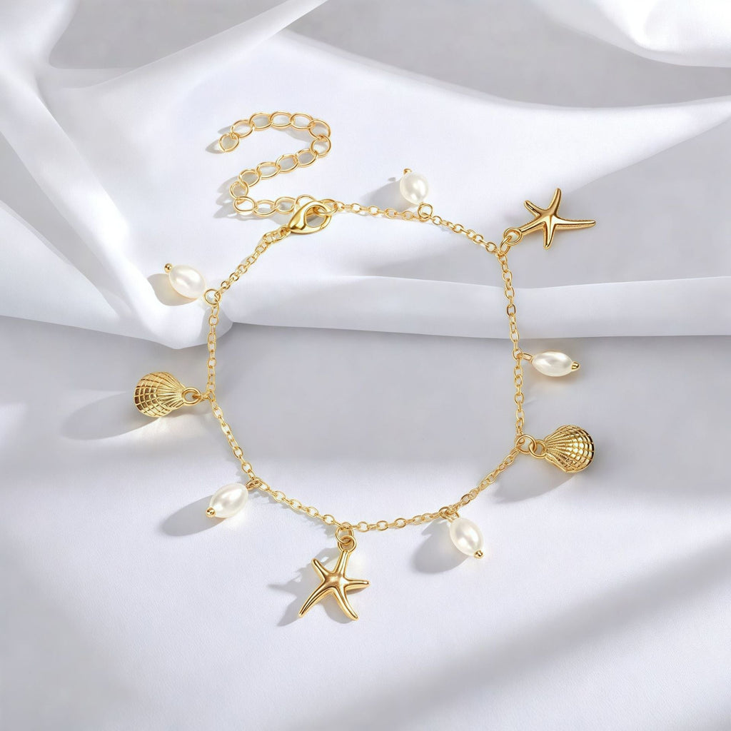 A Delicate Artisan Pearl Anklet