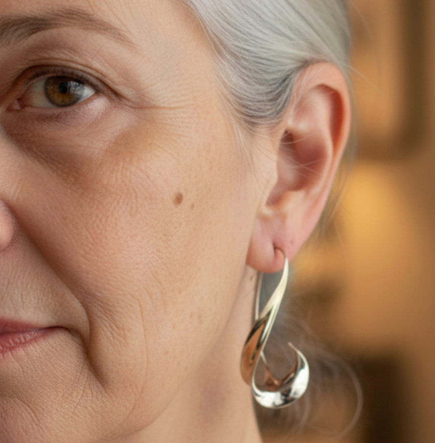 Vintage Handmade Gold Earring