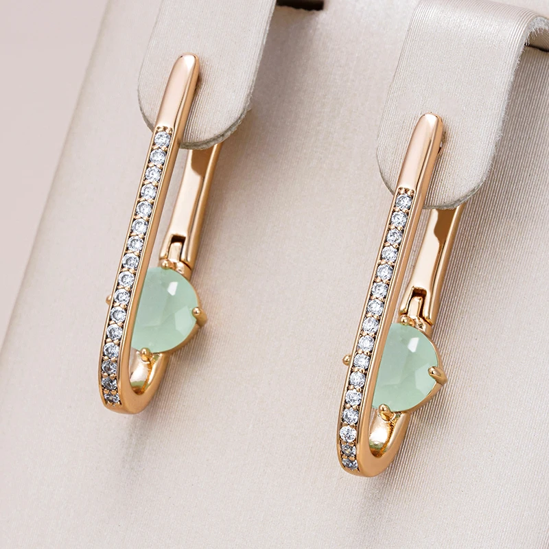 Elegant Greenish Crystal Earrings